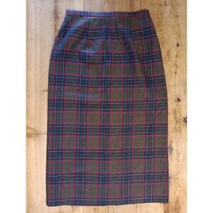 Vtg Chandler Hill Maxi Skirt Womens 14 Green Red Plaid Dark Academia Straight